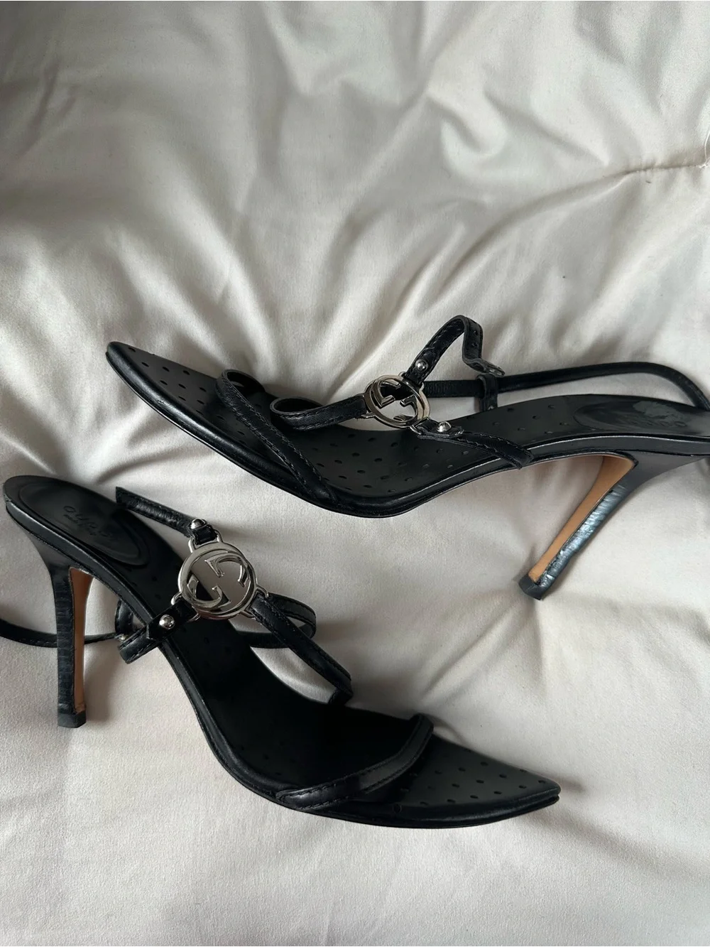 Vintage Gucci Strappy Logo Heels - Picture 5 of 7